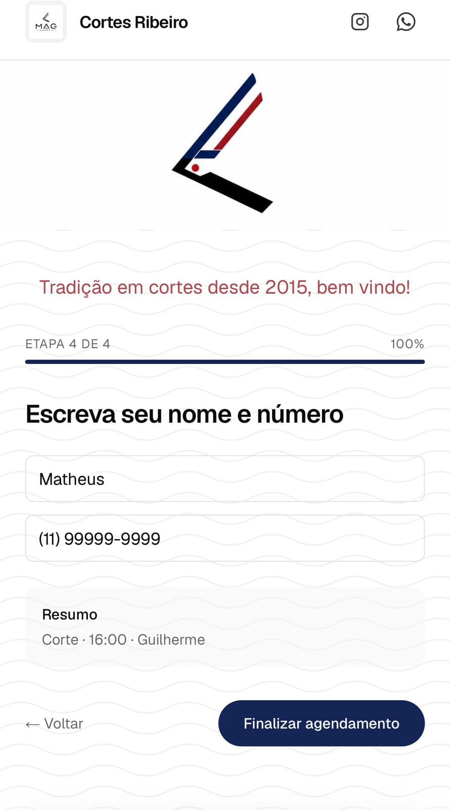 Coloca nome e celular
